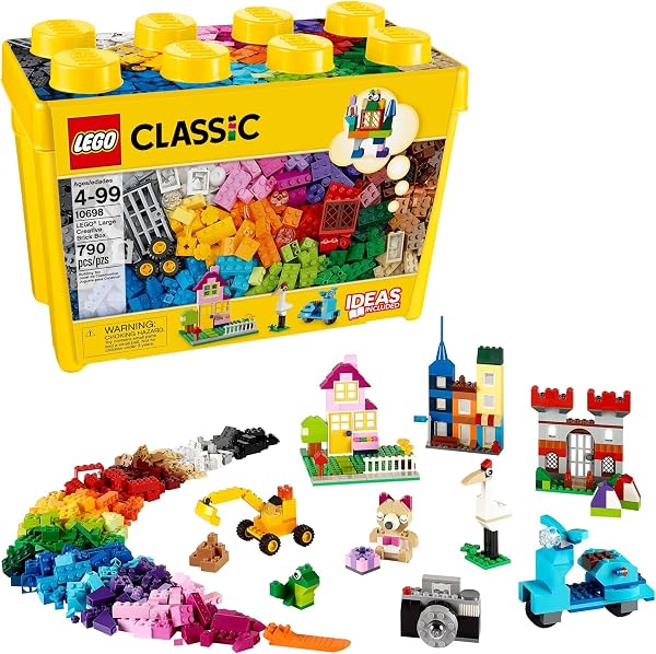 LEGO Classic Large Creative Brick Box 10698 Building Set, Toy Storage Solution for Home or Classrooms, Interactive Building T