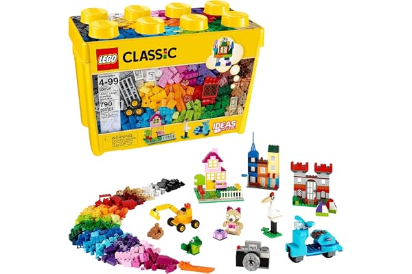 LEGO Classic Large Creative Brick Box 10698 Building Set, Toy Storage Solution for Home or Classrooms, Interactive Building Toy for Kids, Boys, and Girls