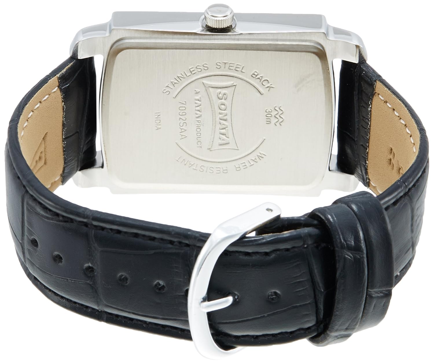 sonata analog silver dial men's watch-7092sl05