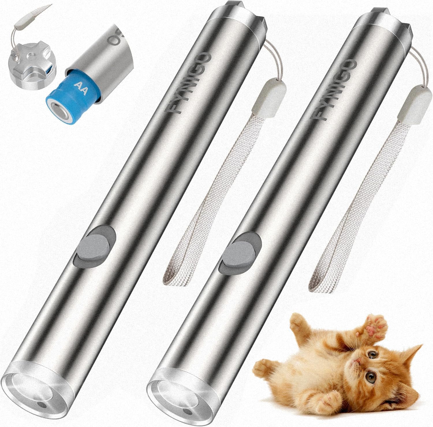 Photo 1 of FYNIGO 2 Pcs Interactive Cat Toys for Indoor Cats | 2 Modes & AA Battery Classic Type | Cat Toys for Bored Indoor Adult Cats Dogs Kittens Chase Exercise