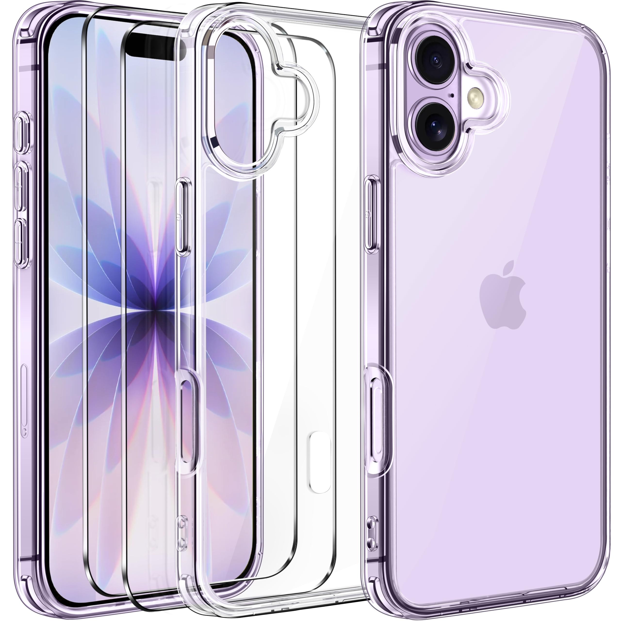 Photo 1 of ivoler 3-in-1 Clear Case Designed for iPhone 17 6.3'' 2025 with 2 Pack Tempered Glass Screen Protector Military Shockproof Protective Hard Back Slim for iPhone 17 Cover - Clear