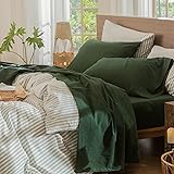 MooMee Bedding Sheet Set 100% Washed Cotton Linen