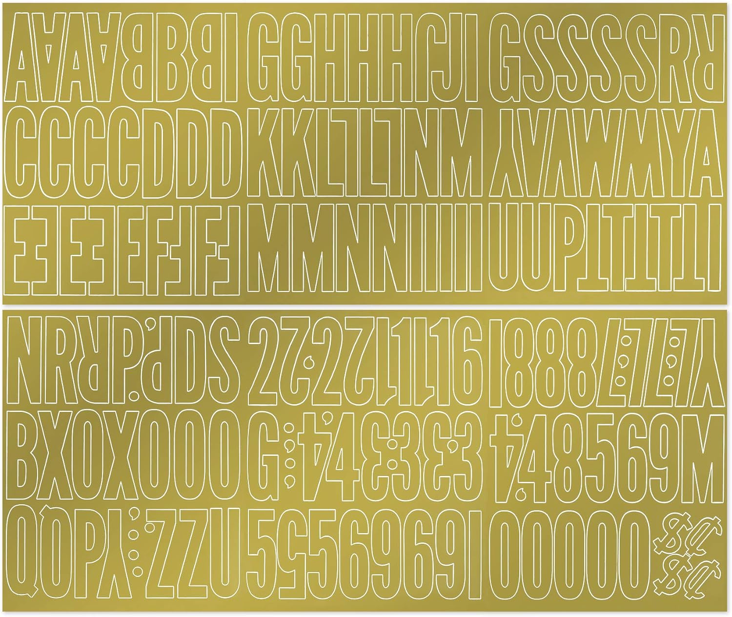 Graphic Products 3216-D Permanent Adhesive Vinyl Letters & Numbers 3" 160/Pkg-Gold - Image 3