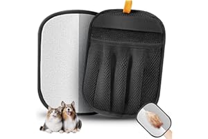 Pet Hair Removal Glove, Upgraded Five-Finger Electrostatic Pet Hair Remover for Dog & Cat, Reusable Magic Brush Pet Hair Remo