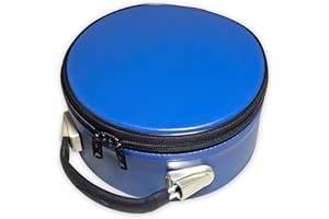 UK EMPIRE GROUP Premium Masonic Crown Cap Case Leather – Freemason Hat Storage Carrying Box, Blue (Plain)
