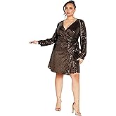 City Chic Women's Plus Size Party Glow Wrap Dress