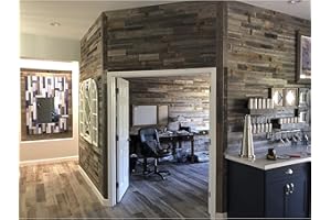 Rockin' Wood Real Wood Peel & Stick 2 & 4 Foot Length Rustic Reclaimed Naturally Weathered Barn Wood Accent Paneling Planks for Walls, 10 Square Feet