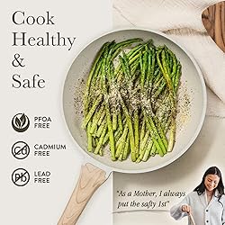 CAROTE White Nonstick Frying Pan Skillet,10" Non