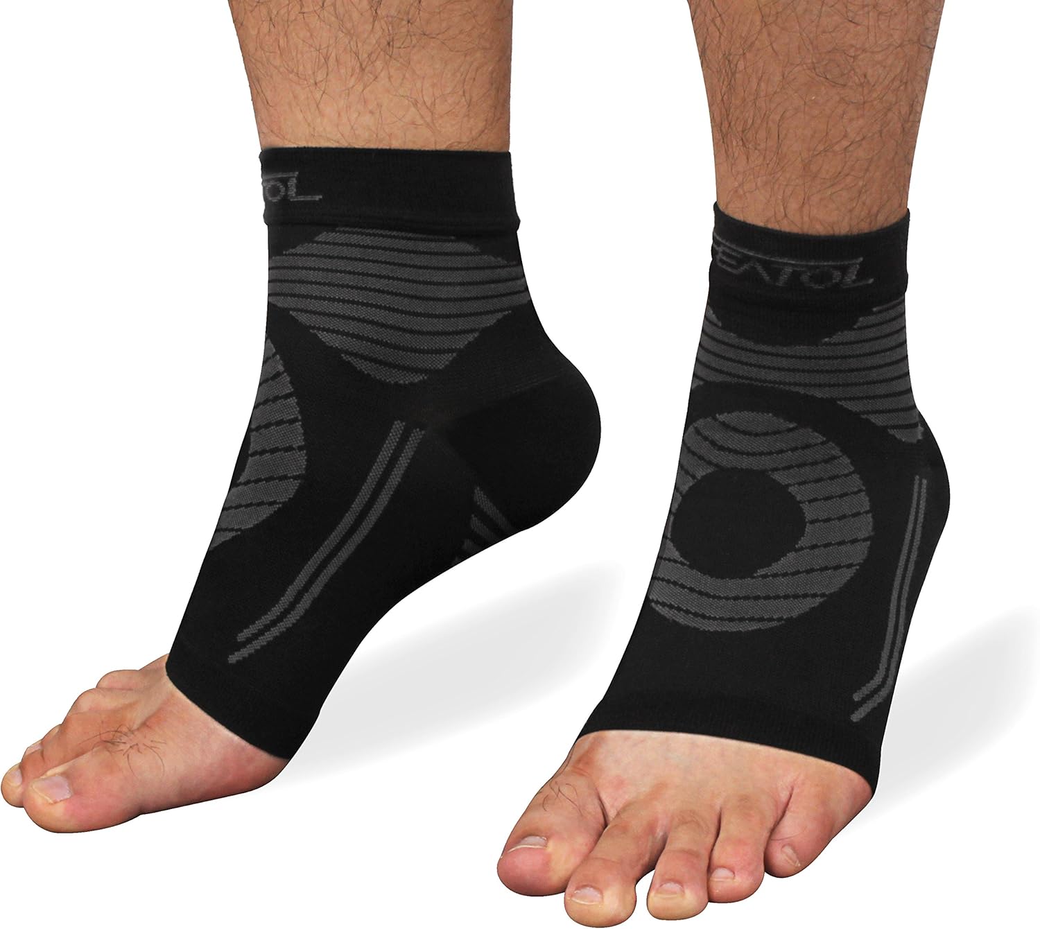 2 Paia Calze A Compressione Calzini Fascite Plantare, Supporto Per Caviglia, Sollievo Da Tendinite D'achille, Cavigliera Elastica Per Arco Riduce Il Gonfiore E Il Dolore Dello Sperone Calcaneare(L/XL - Foto 2