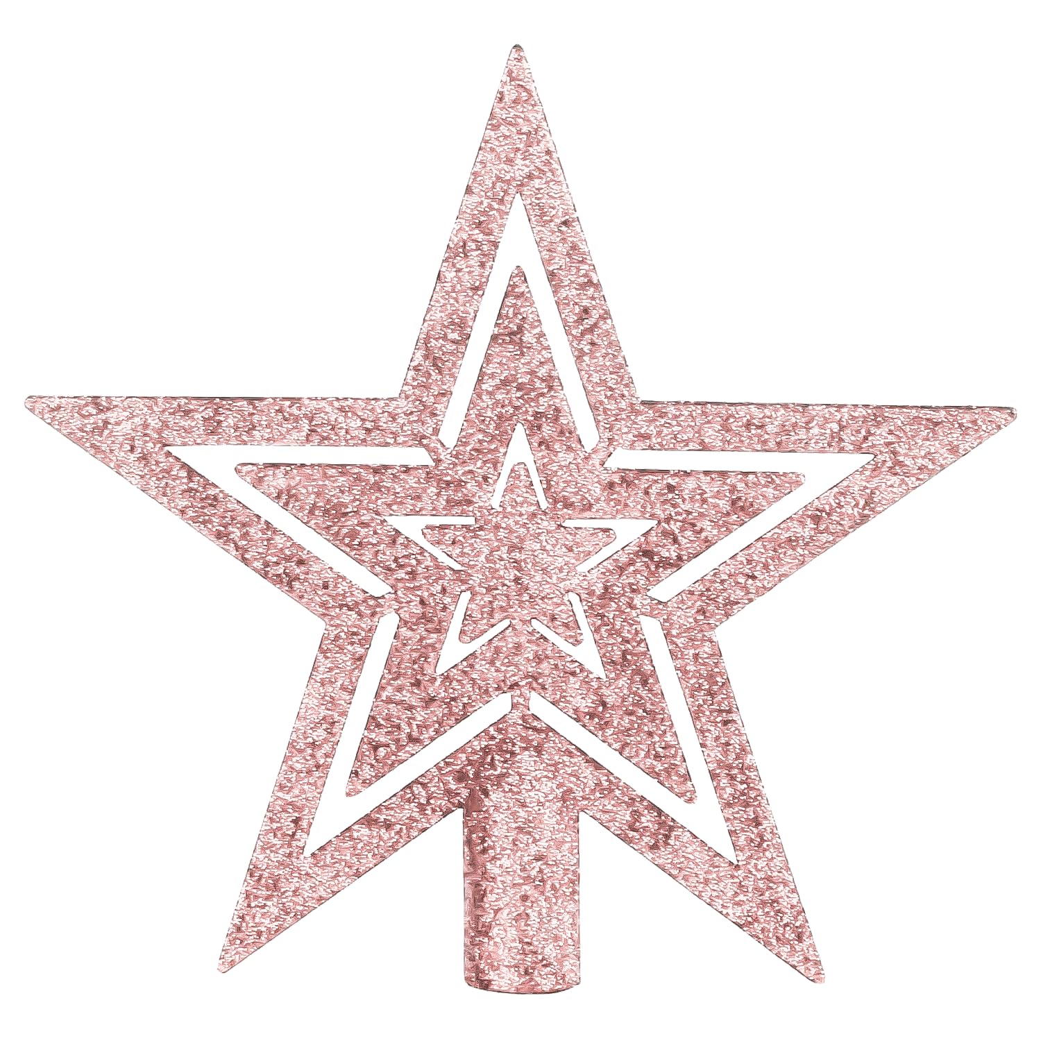 VEYLIN Christmas Tree Topper,20CM Gold Glittered Star Christmas Tree Topper Star Tree Topper for Christmas Tree Ornament(champagne)