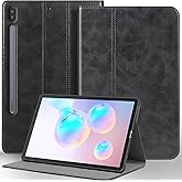 NANRUIL Leather Case for Samsung Galaxy Tab S6 10.5" 2019 Folio Cover | Genuine Leather Smart Protective Shell Fits SM-T860/T865/T867,Shockproof &amp; Drop-Proof,Auto Wake/Sleep.Black