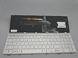 New Keyboard forDELL Inspiron 15 7000 Series 15 7537 Series P36F Laptop Notebook US Layout P/N: NSK-LG0BW 9Z.NAUBW.OID Silver Frame Backlight 15-7000