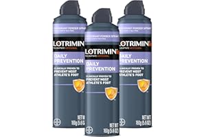 Lotrimin AF Athlete's Foot Daily Prevention Deodorant Powder Spray, Tolnaftate Antifungal, Clinically Proven Antifungal Prevention of Most Athlete's Foot, 5.6 Ounces (160 Grams) Spray Can (Pack of 3)