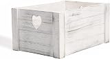 Wickerfield White Wash Small Wooden Box Gift Basket Storage Crate