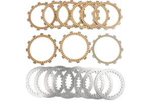 Bruce & Shark Clutch Friction Plates Kit Fits for Yamaha FZS1000 Fazer / FZ1 2001-2005,9Pcs Clutch Friction Plates + 8Pcs Steel Separator Plates,Re#4FN-16321-00/5LV-16321-20/5LV-16321-10