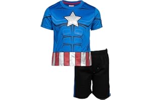 Marvel Avengers Captain America Iron Man Venom Hulk Cosplay Athletic T-Shirt and Shorts Outfit Set Toddler to Little Kid