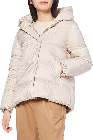 Amazon ナチュラルビューティーベーシック ダウンコート レディース ローズエクリュ M コート ジャケット 通販