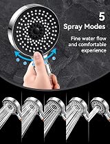 Magichome Filter Shower Head Hard Water Softener 5 Modes Universal Fit view 5