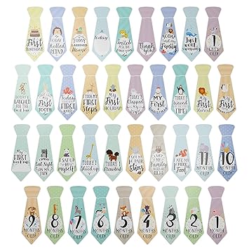 Amazon Com 38 Baby Milestone First Year Necktie Stickers Best