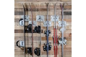 Gravity Grabber - Ultimate Wall Storage Rack for Skis and Snowboards | Damage-Free Storage | Fits Any Ski or Snowboard | (White, 6)
