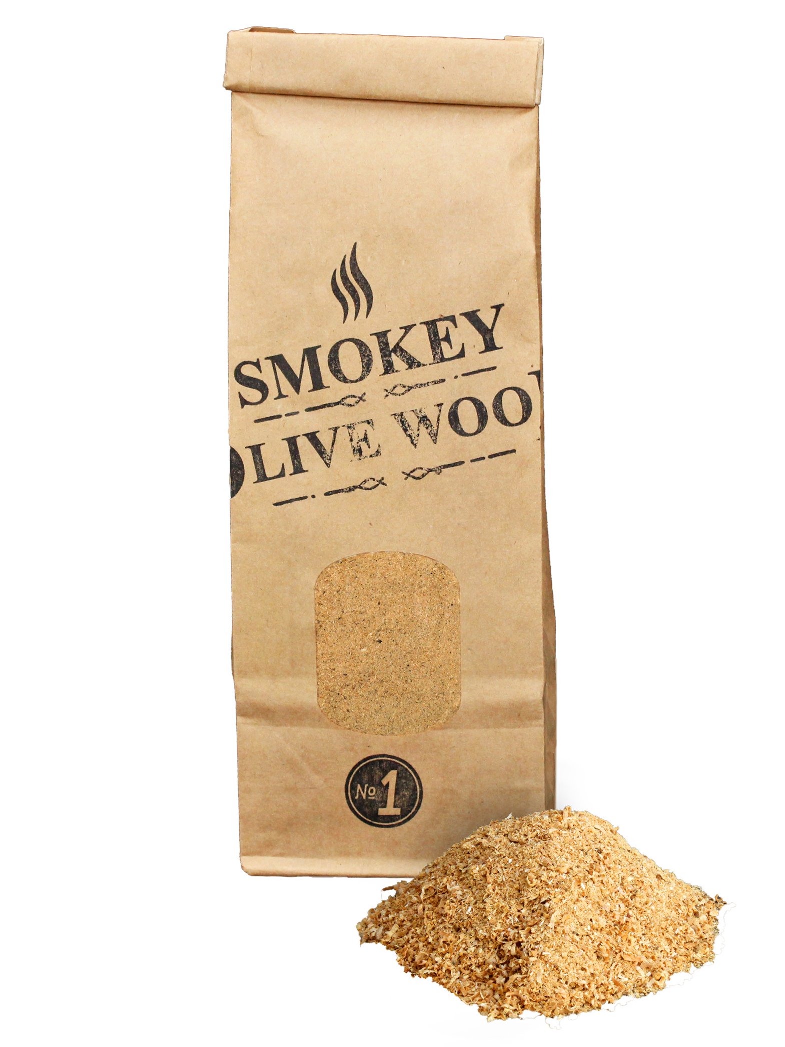 Smokey Olive Wood 300mL smoking dust, 50% olive wood and 50% beech wood, smoking chips fine, grain size 0-1mm