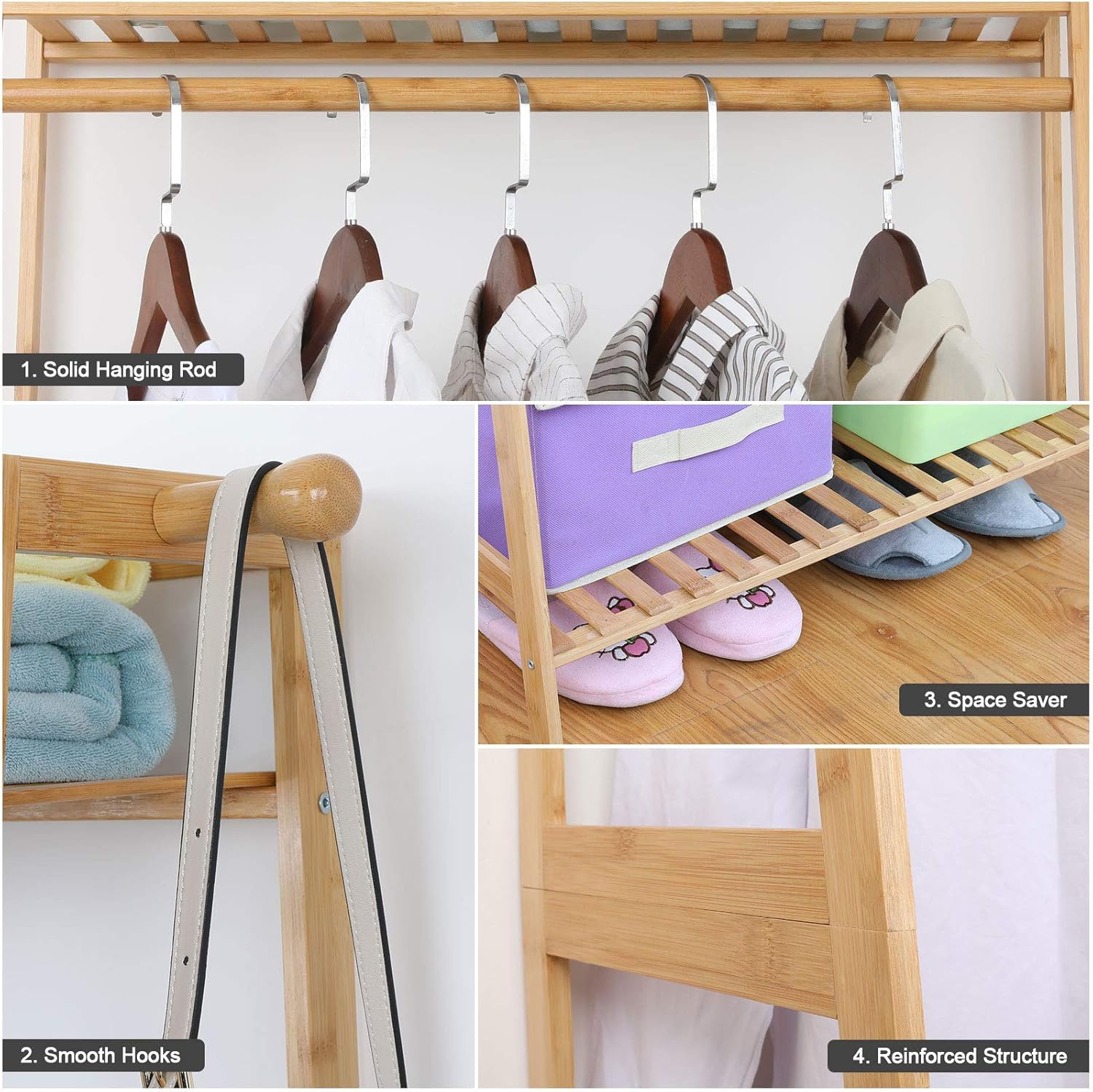ufine bamboo garment rack