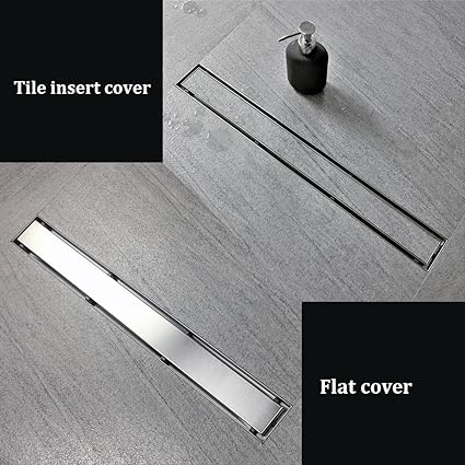 Neodrain 32 Inch Linear Shower Drain With 2 In 1 Flat Tile Insert Cover 304 Stainless Steel Rectangle Shower Floor Drain Floor Shower Drain With