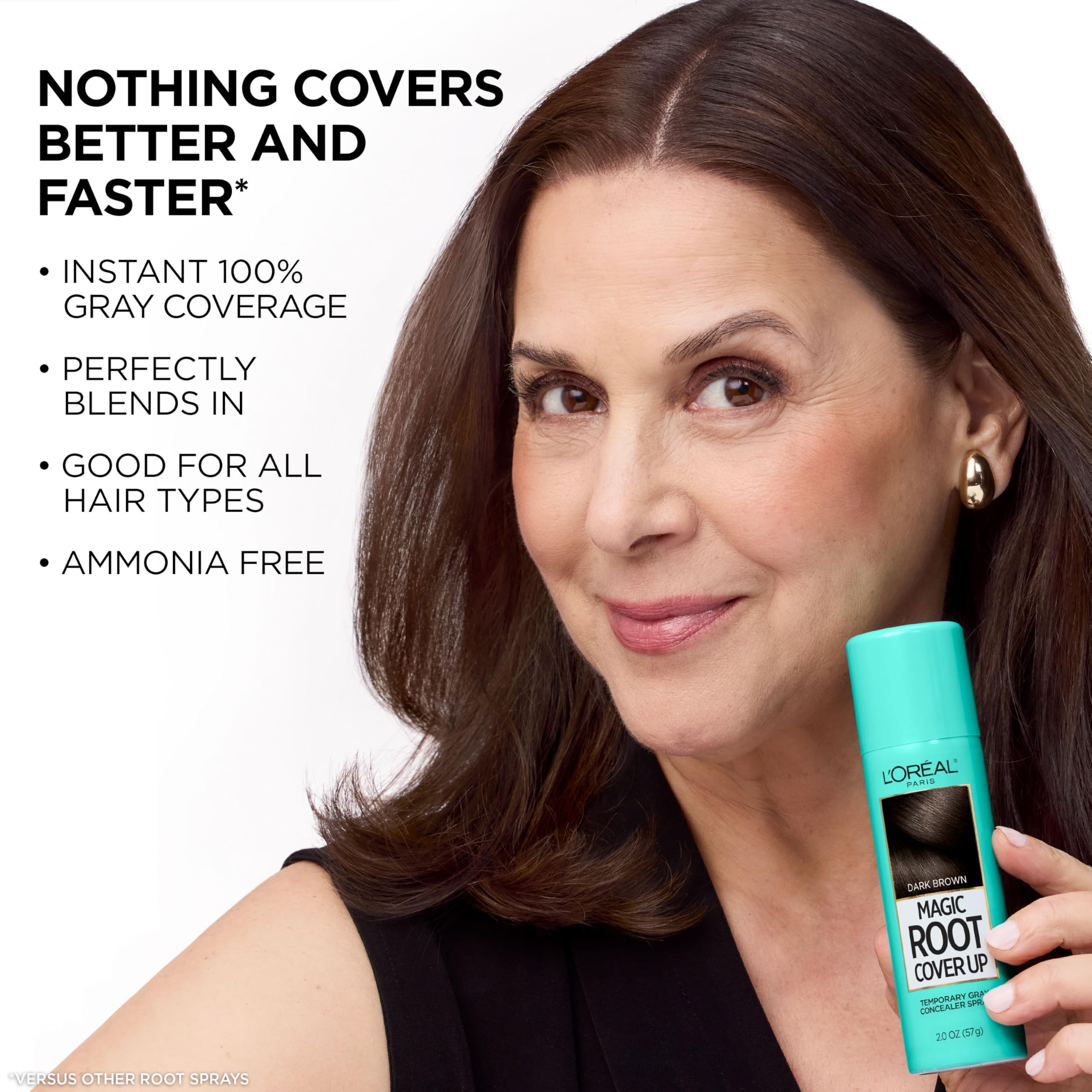 L'Oreal Paris Root Cover Up Temporary Gray Concealer Spray, Hair Color Spray with Filling & Thickening Coverage, Dark Brown, Packaging May Vary