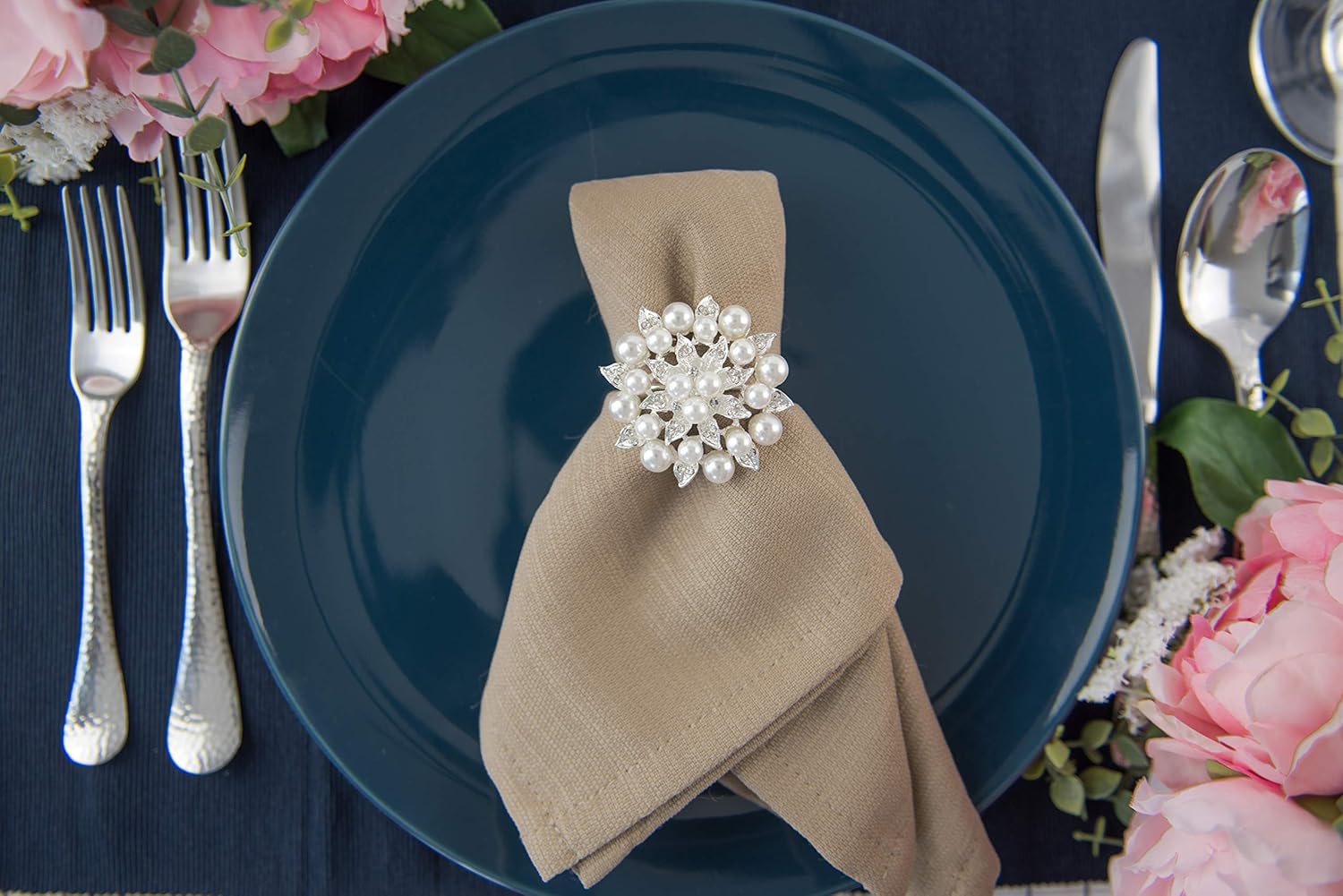 Royalmount Napkin Ring Dinning Table Accessory for, Home, Kitchen, Wedding, Baby Shower, Party Decoration (4): Home & Kitchen