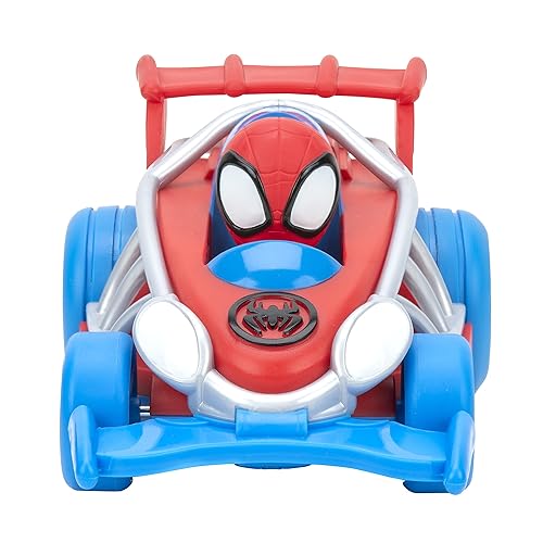 Marvel's Spidey and his Amazing Friends Webbed Wheelie Vehicle - Spidey Pull Back Vehicle - Features Built-In Spidey Super Hero - Toys Featuring Your Friendly Neighbourhood Spideys