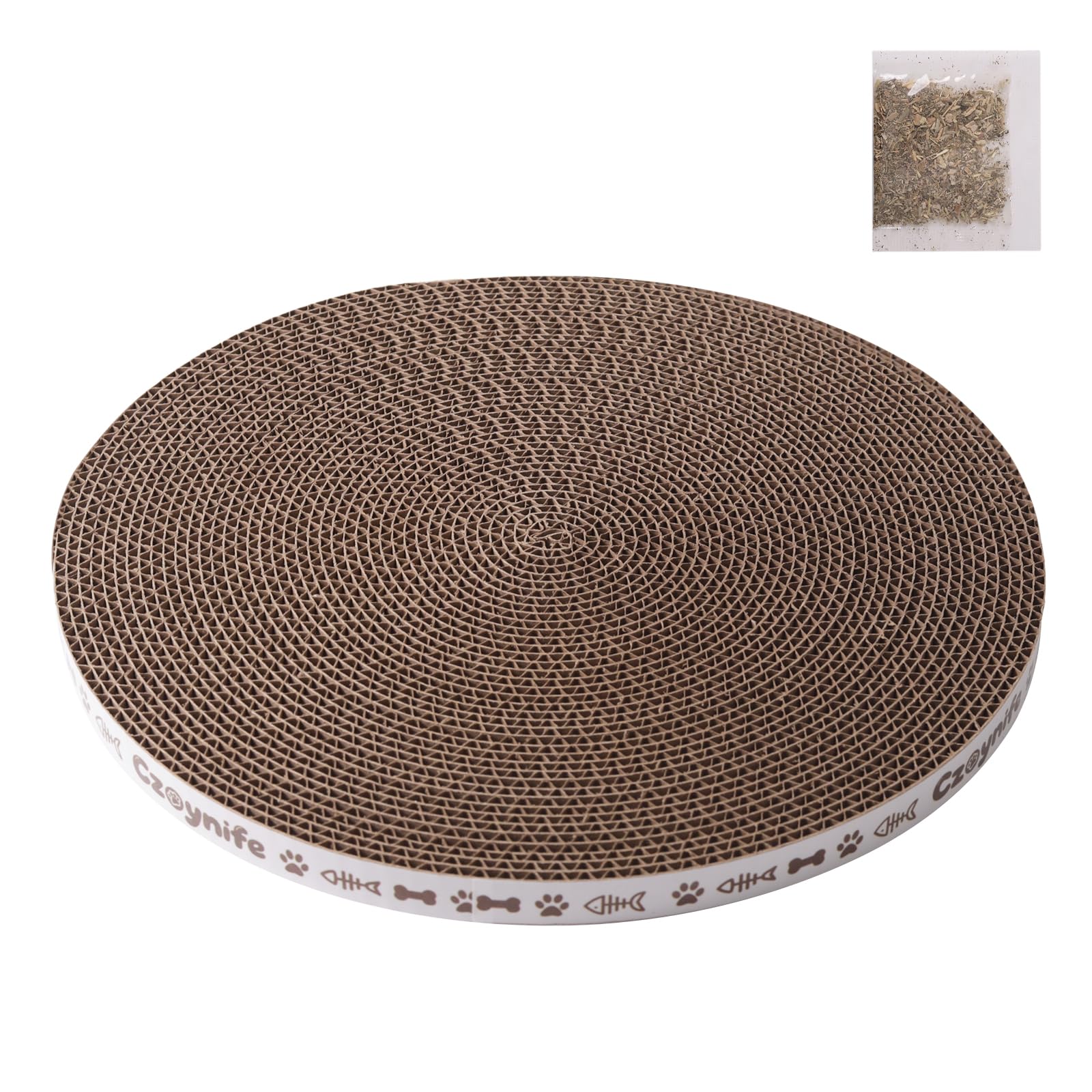 Photo 1 of 10 Inch Round Cat Scratcher Pad Refill - 3/5 Inch Thick Compressed Cardboard, Universal Fit for Round Scratching Posts & Standalone Use, Protect Furniture for Indoor Cats? (1 PCS)