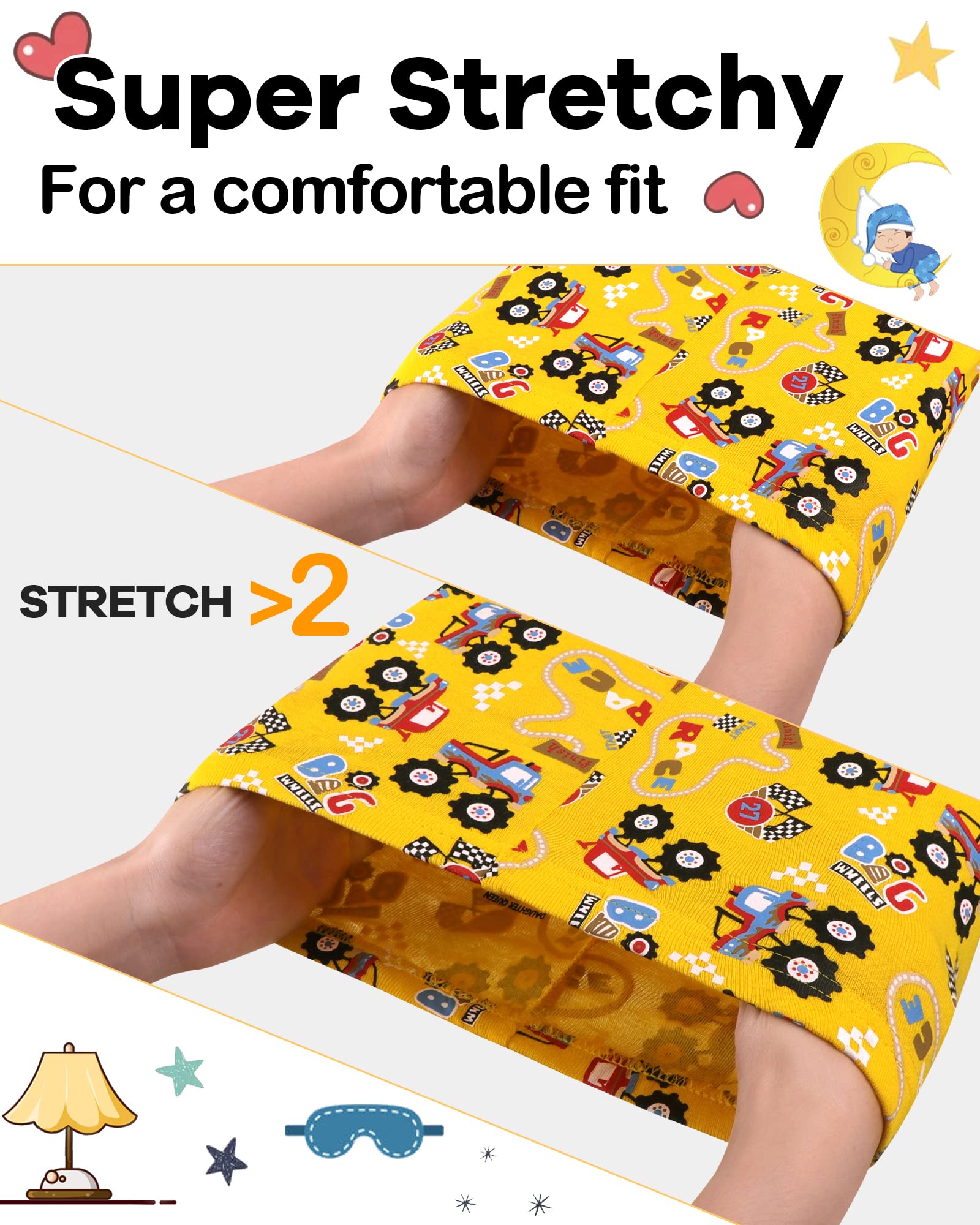 Boys Pajamas 4 Pieces Long Set 100% Cotton Sleepwear Size 18 Months-12 Years