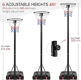 Yaheetech Netball Stand and Post Adjustable Hoop 212-305 cm 38 cm Dia view 4