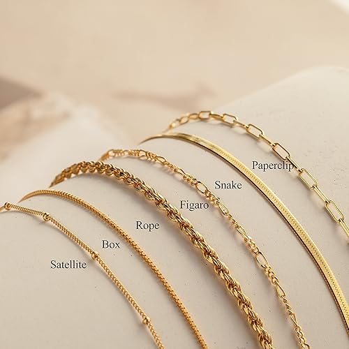 Bracelet Stack 14K Gold Cuban Chain Bracelet Set