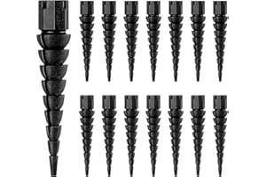 Gulfmew 15 Pcs Wood Anchor, Fixes Stripped Screw Holes in Wood, Door, Furniture, Fits Sizes #2 to #16, Black