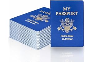 XIISVINT 60 Pcs Blank Passport Notebook Blue Passport Book Fake Passport Travel Journal Sticker Collection Book for Kids School Projects World Travel Pretend Activity Party Favors, 5.51x3.9 Inch