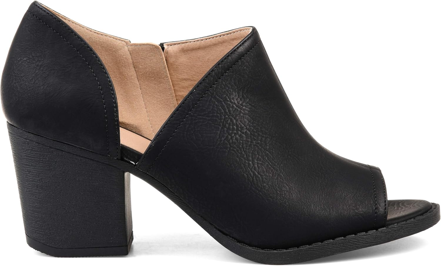 leather peep toe boots