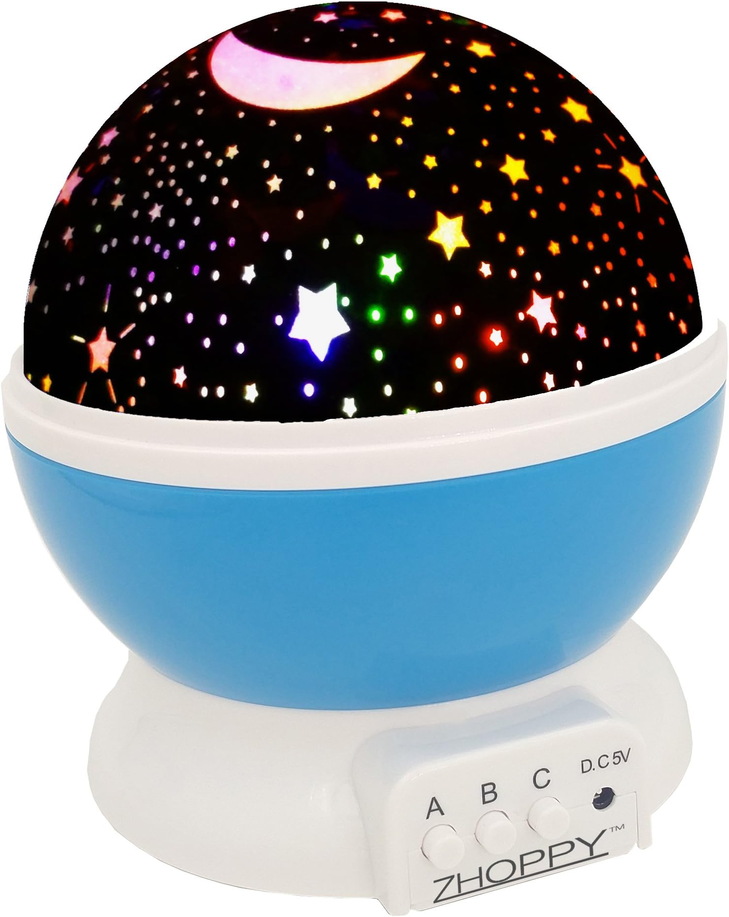 Night Light for Kids, ZHOPPY Star and Moon Starlight Projector Bedside Lamp for Baby Room and Kids Bedroom - Star Light (Blue)