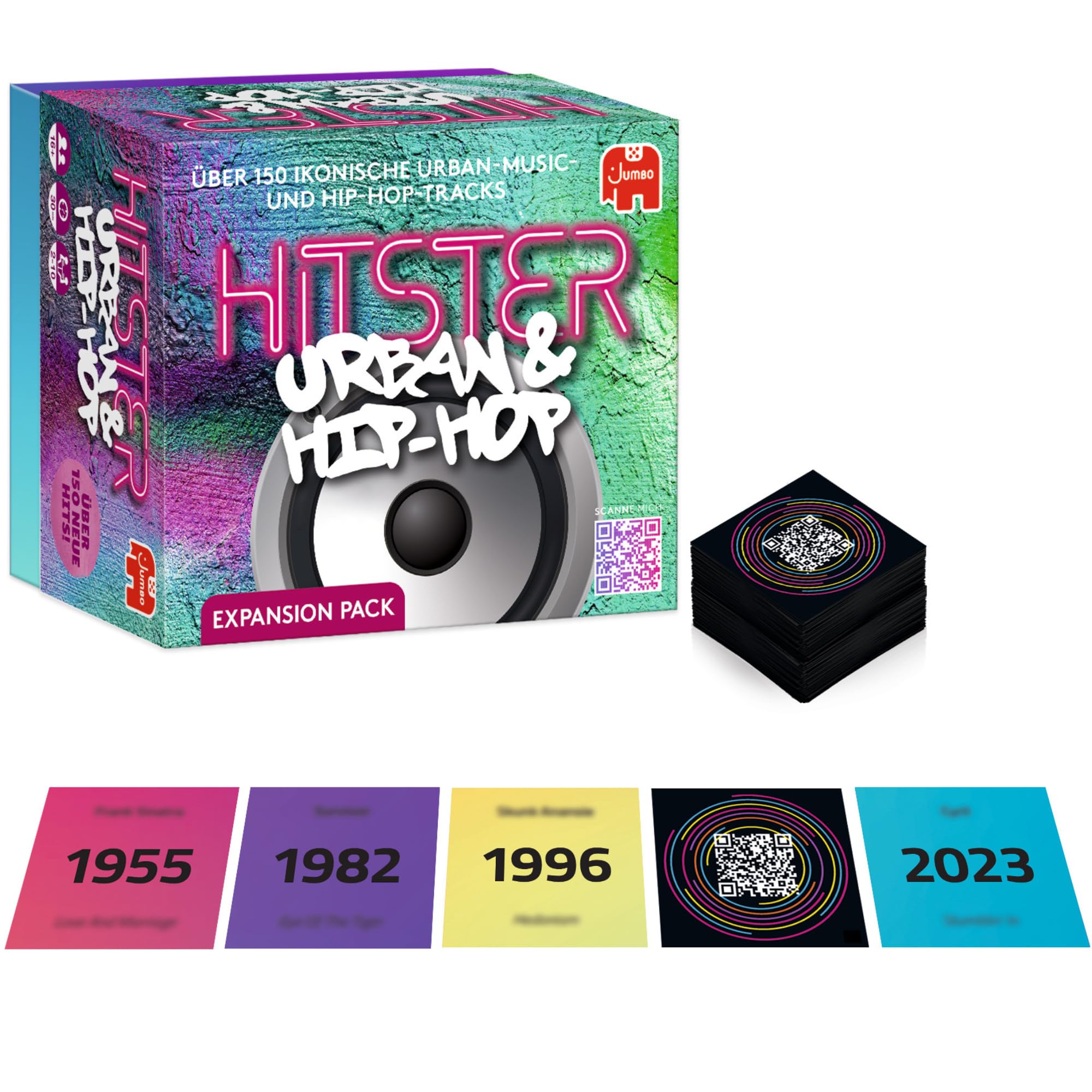 Hitster Erweiterungspack, Urban & Hip Hop – Musik Partys Brettspiel für Erwachsene, Kartenspiel & Musikquiz – 150+ R&B & Rap Lieder – Partys, Familie und Freunde Spieleabende – 2 bis 10 Spieler (DE)