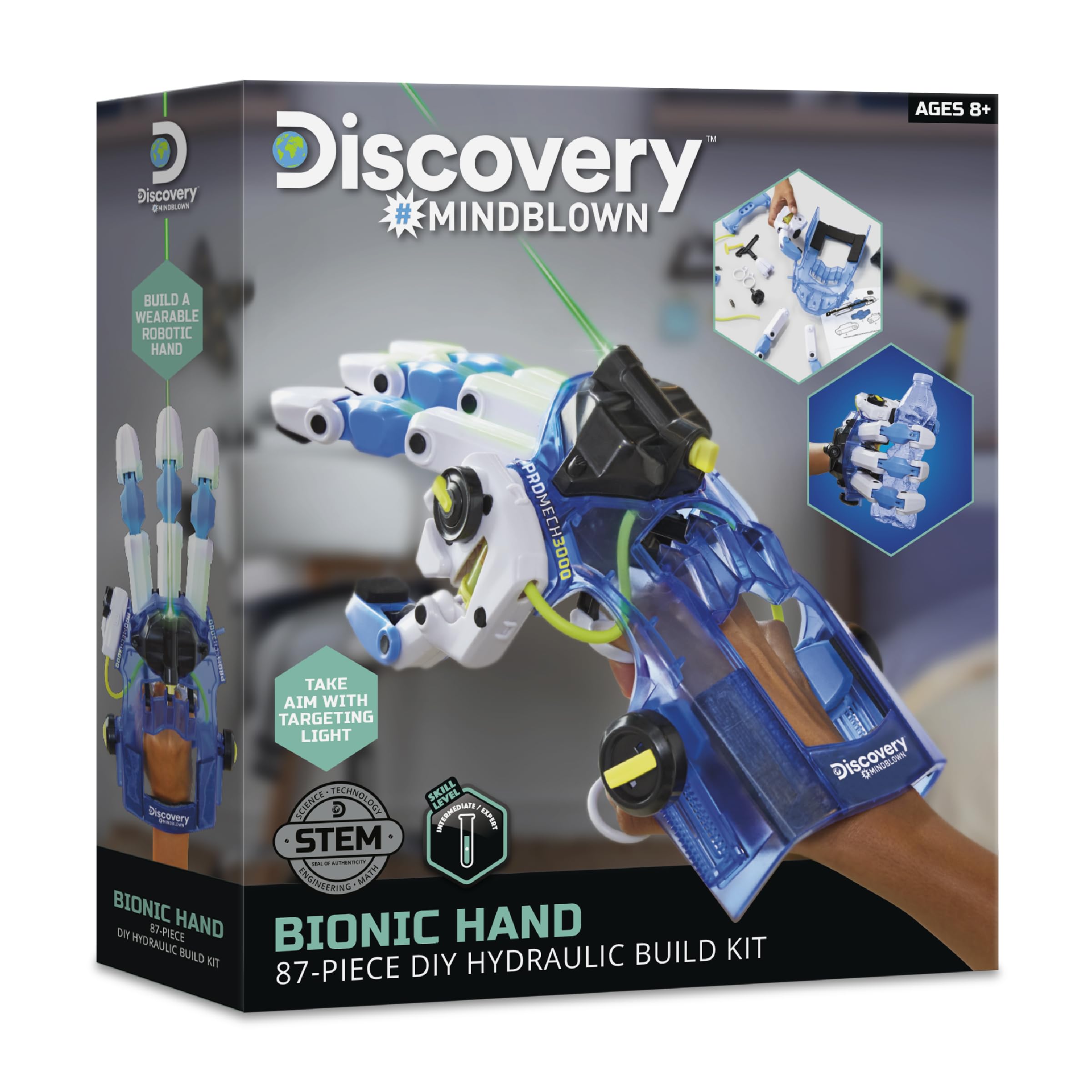 Discovery Bionic Hand Robotics Kit – 87-Piece DIY STEM Toy for Kids| Build Your Own Wearable Robotic Hand| Hydraulic Cyborg Superhero Toy| Science & Engineering Model Kit| Boys & Girls Gift Ages 8+