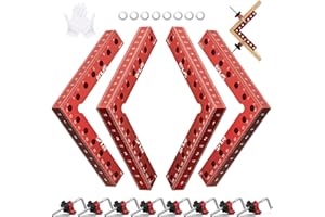 DIYLOG Corner Clamp for Woodworking Plus, 90 Degree Clamp, Corner Clamp, Right Angle Clamp Woodworking Tools 4 Pack 5.5"*5.5" Aluminum Positioning, Wood Working Tools and Equipment, Clamping Squares
