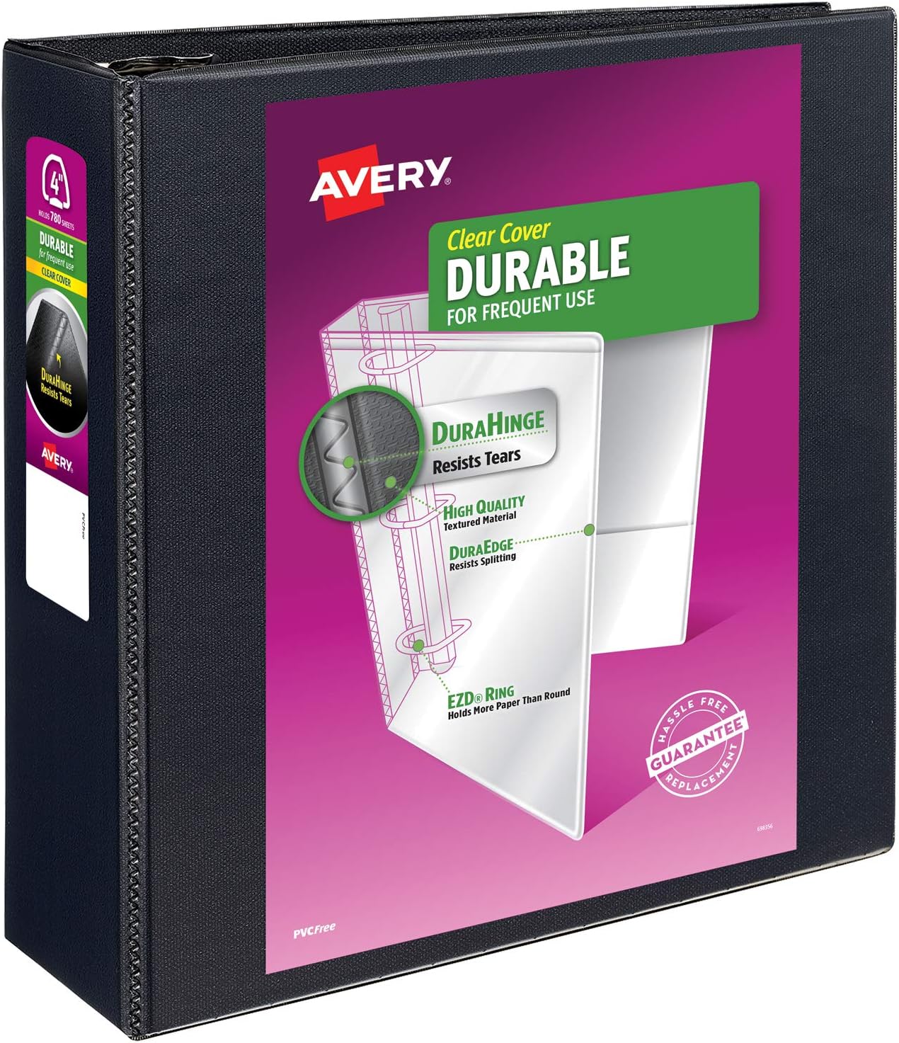 Avery Durable View 3 Ring Binder, 4" EZD Rings, 1 Black Binder, Organize and Store Photos, Make Memory Books, Create a Family Tree Book (09800) : Office Products
