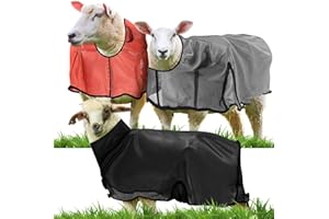 Tranqun 3 Pcs Cool Sheep Blankets Mesh Medium Goat Cover with Mesh Butt and Adjustable Belly Strap Sheep Stand for Show Lambs Fits Lambs 110-140 Lbs Keeping The Animal Clean, Cool, 3 Colors
