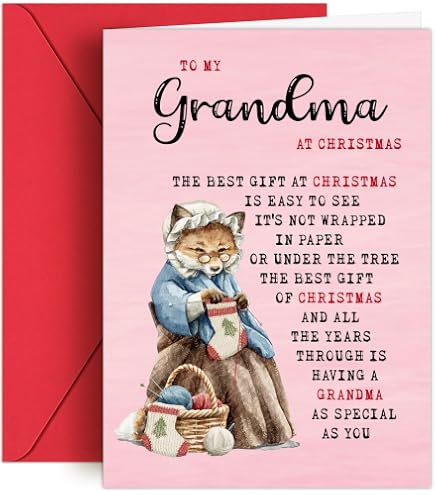 Carte De Noël Grand-mère Et Grand-père Avec Ours Et Message 'Moi à Toi' - Carte De Vœux Mignonne Et Personnelle