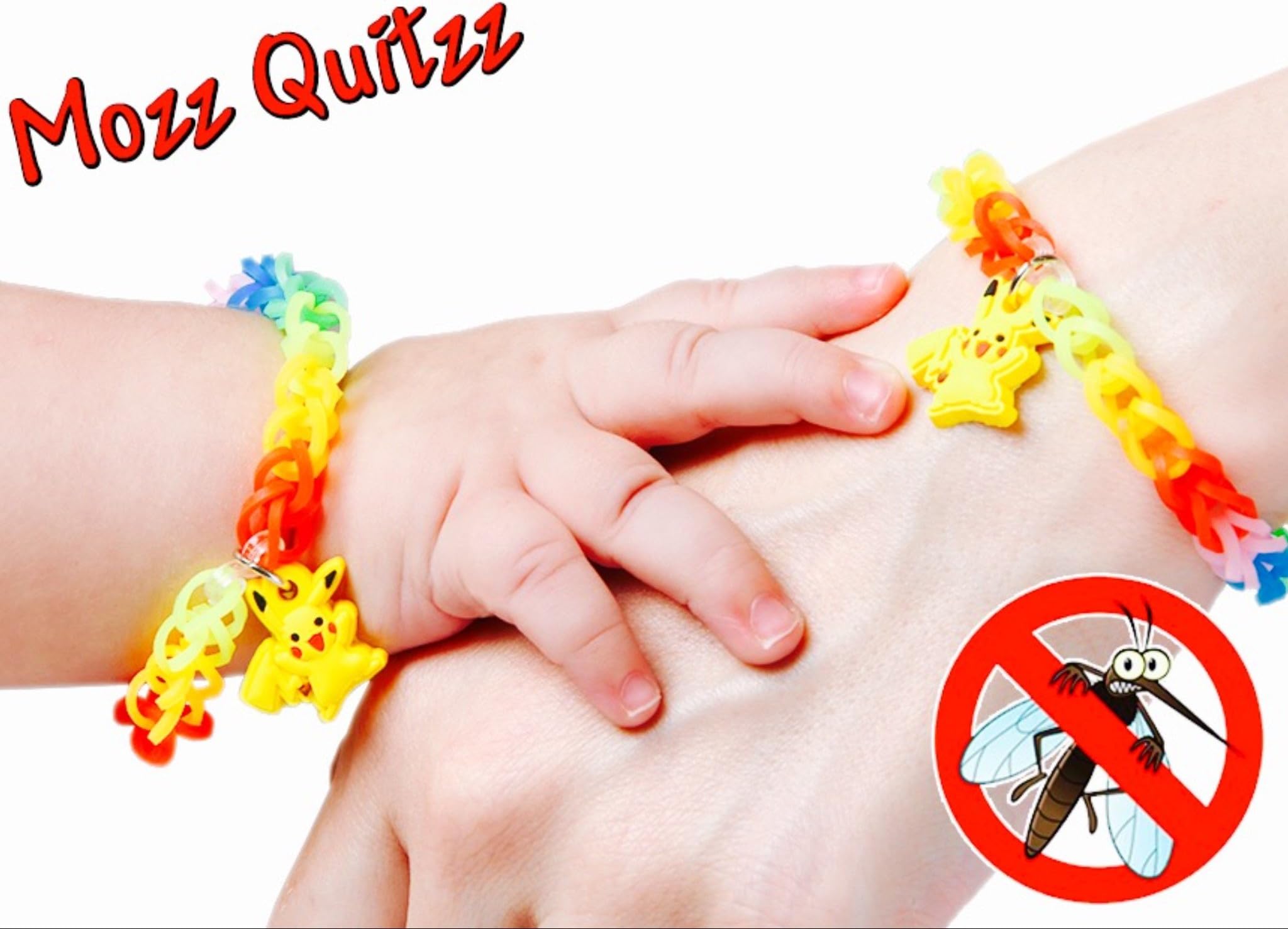 Rainbow Weaved Pokemon Mosquito Repellent Bracelets With Pikachu Charms DEET FREE Wristbands Pack Of 5 By MoZZ QuitZZ