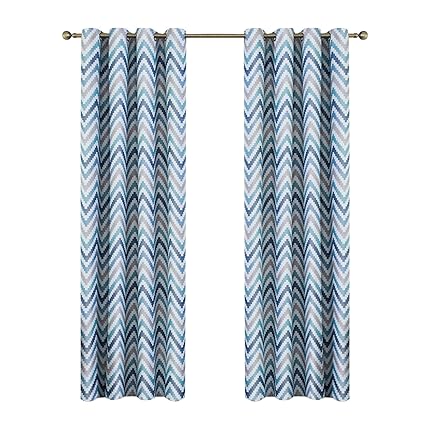 Top Finel Printed Stripes Thermal Insulated Blackout Window