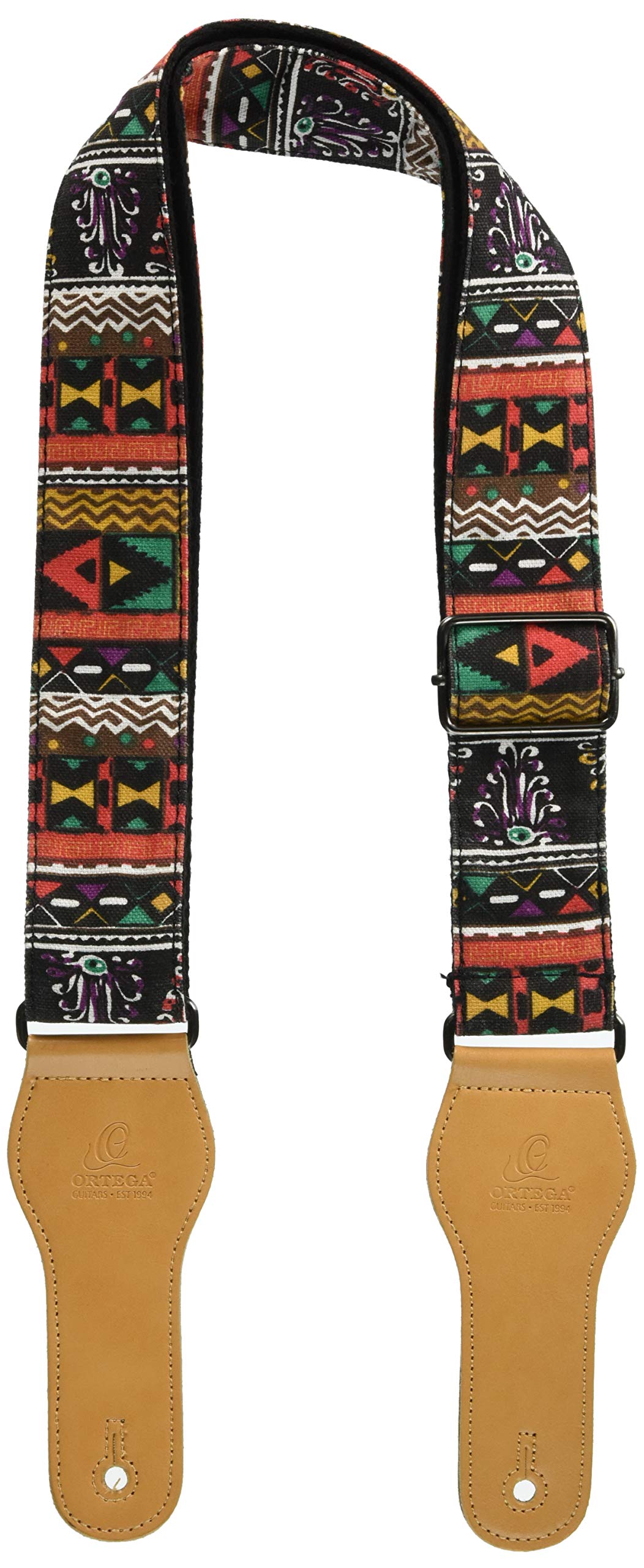 Ortega Guitars Adjustable Guitar Strap – Acoustic Guitar / Bass, Electric Guitar / Bass – World Series – Cotton, Frisco Dance (OCS-430)
