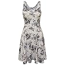Tom's Ware Womens Casual Fit and Flare Floral Sleeveless Dress