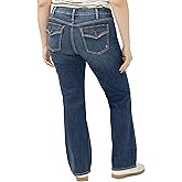 Silver Jeans Co. Women's Plus Size Elyse Mid Rise Bootcut Jeans, Medium Wash, 18W x 31L