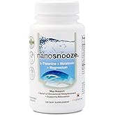 NanoSnooze Sleep Aid for Adults – Natural Sleep Support with Melatonin, Magnesium & L-Theanine – Non Habit Forming Nighttime Supplement for Relaxation & Restful Sleep, 30 Servings